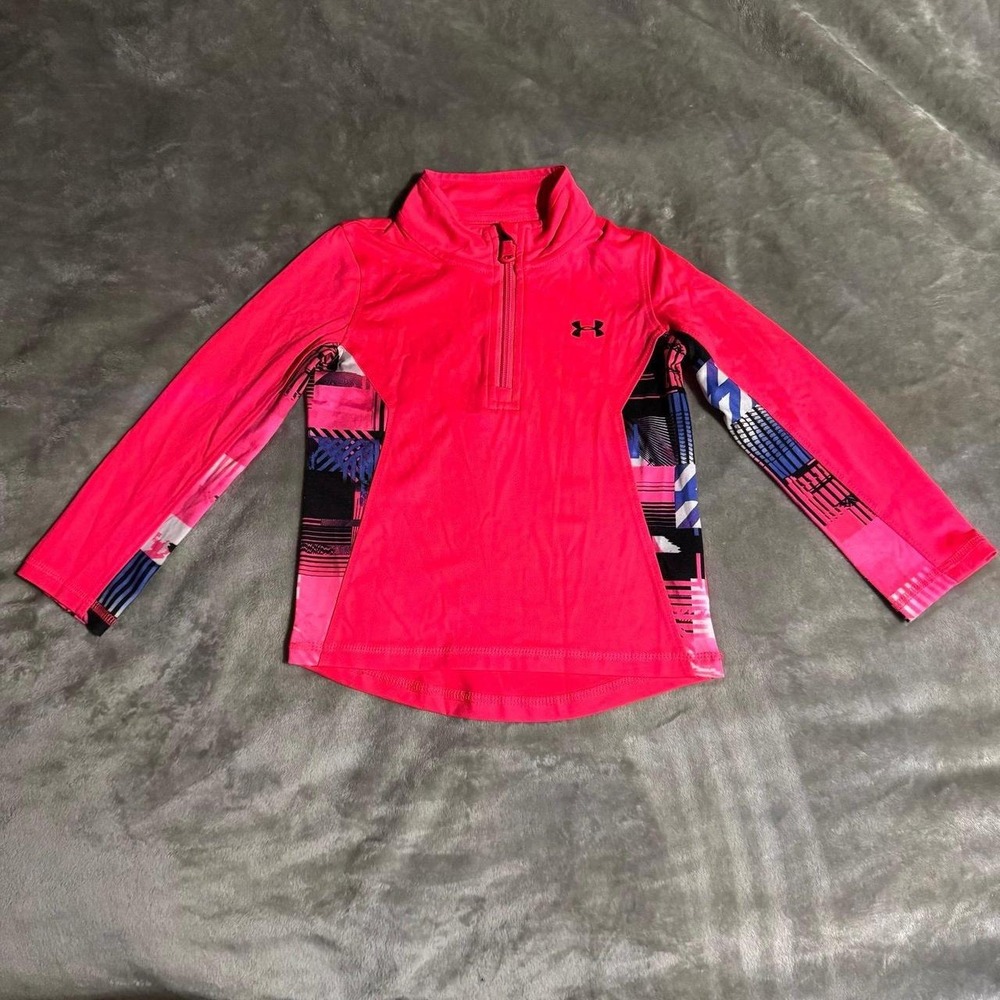Under Armour Toddler Girls 3T Neon Pink Performance 1/4 Zip Pullover Jacket